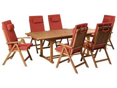 Garden Dining Set 6 Seater JAVA PREMIUM Red Acacia Wood