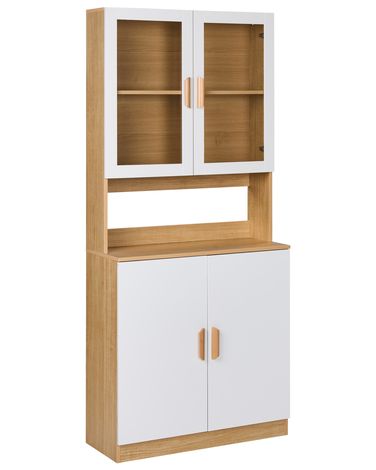 Glass Display Cabinet CYGNET 80 cm White