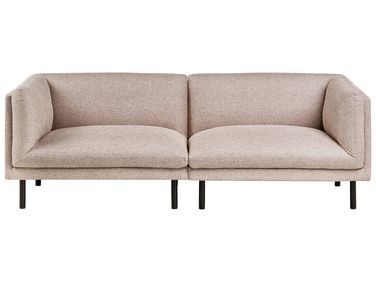 Sofa 3-Sitzer VORGOD Stoff Hellbraun