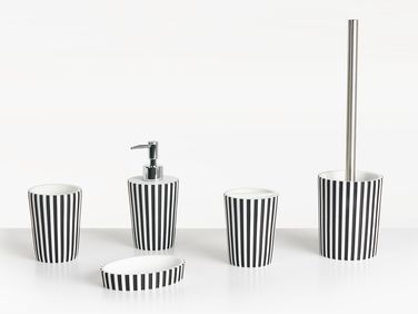 Badaccessoires Set 5-teilig LIRCAY Schwarz / Weiß