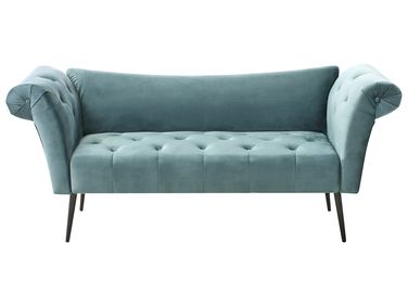 Chaiselongue NANTILLY Samtstoff Blaugrün