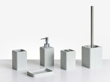 5-Piece Bathroom Accessories Set VILCANOTA Grey Concrete Effect