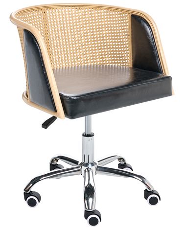 Desk Chair ELKHART Faux Leather Black