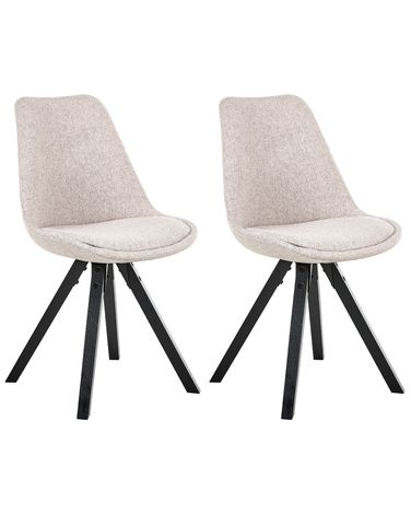 Esszimmerstuhl 2er Set HEDLEY Stoff Beige