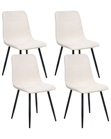 Esszimmerstuhl 4er Set TUSCOLA Stoff Hellbeige