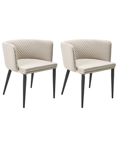 Gartenstuhl 2er Set LIMASSON Stoff Beige